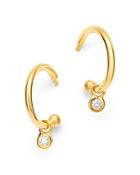 Bloomingdale's Diamond Drop Huggie Hoop Earrings In 14k Yellow Gold - 100% Exclusive
