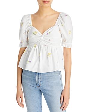 English Factory Floral Embroidered Top