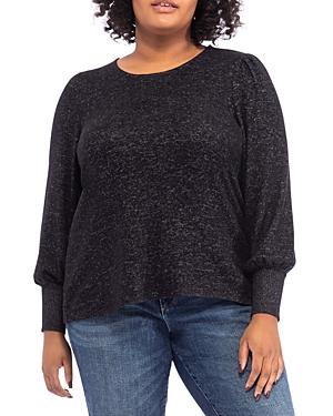 B Collection By Bobeau Curvy Balloon Sleeved Cozy Top
