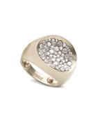 Antonini Matte 18k White Gold Matera Small Pave Silvermist Diamond Ring