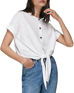 Whistles Round Neck Tie Front Tee
