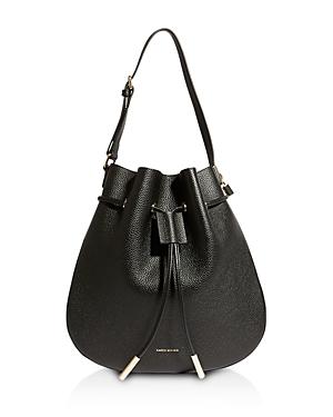 Karen Millen Medium Leather Drawstring Bag