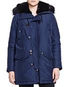 The Kooples Fur-trim Satin Parka