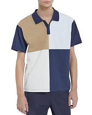 The Kooples Cotton Pieced Color Blocked Polo Shirt