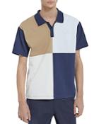 The Kooples Cotton Pieced Color Blocked Polo Shirt