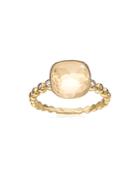 Michael Aram 18k Yellow Gold Molten Stacking Ring With Clear Quartz And Diamonds