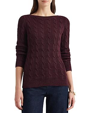 Lauren Ralph Lauren Lurex Cable Knit Boat Neck Sweater