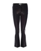 Frame Le Crop Mini Boot Leather Jeans In Noir