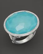 Ippolita Sterling Silver Stella Large Lollipop Ring In Turquoise Doublet With Diamonds