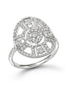 Meira T 14k White Gold Antique Inspired Diamond Ring