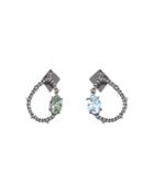 Alexis Bittar Crystal Encrusted Mismatched Earrings