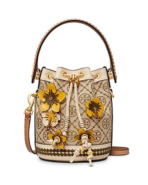 Tory Burch T Monogram Mini Braided Bucket Crossbody