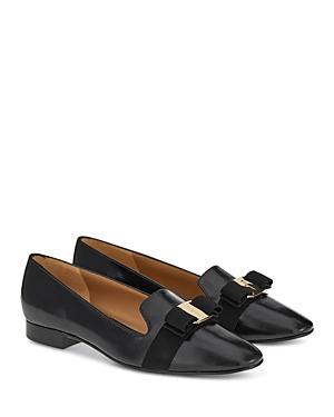 Salvatore Ferragamo Women's Almond Toe Bow Loafers