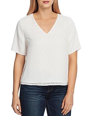 Vince Camuto Honeycomb V Neck Top