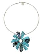 Robert Lee Morris Soho Turquoise Flower Round Necklace, 16