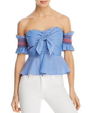 Red Carter Rilo Off-the-shoulder Top