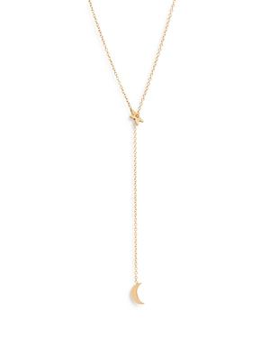 Zoe Chicco 14k Yellow Gold Midi Bitty Star & Moon Lariat Necklace, 28