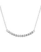 Aqua Sterling Silver Curved Pendant Necklace, 16 - 100% Exclusive