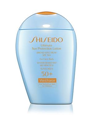 Shiseido Ultimate Sun Protection Lotion For Sensitive Skin & Children Broad Spectrum Spf 50+ Wetforce