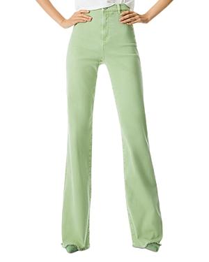 Alice And Olivia Gorgeous High Rise Coin Pocket Straight Leg Jeans In Seafoam