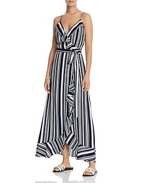 Aqua Striped Maxi Wrap Dress - 100% Exclusive