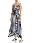 Aqua Striped Maxi Wrap Dress - 100% Exclusive