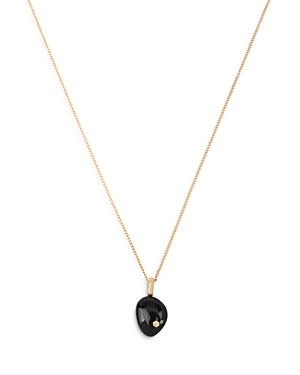 Allsaints Onyx Pendant Necklace, 16