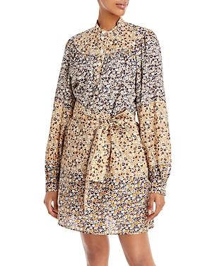 Vanessa Bruno Prissie Floral Tie Waist Shirt Dress