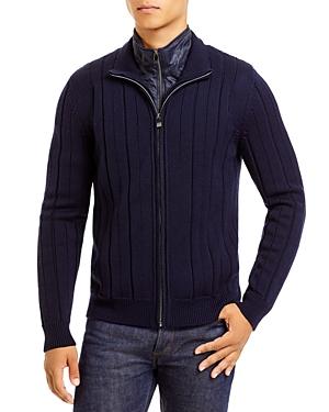 Corneliani Technical Wool Zip Sweater