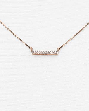 Adina Reyter 14k Rose Gold Pave Diamond Bar Necklace, 15