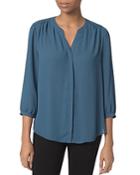 Nydj Notched-neck Solid Blouse