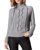 Karen Millen Chain-trim Cable-knit Sweater