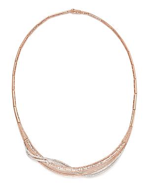 Bloomingdale's Diamond Round & Baguette Collar Necklace In 14k Rose & White Gold, 3.60 Ct. T.w. - 100% Exclusive