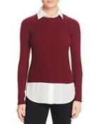 C By Bloomingdale's Layered-look Waffle Knit Cashmere Sweater