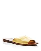 Diane Von Furstenberg Caserta Metallic Wrap Slide Flat Sandals