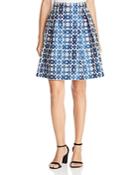 Finity Floral Jacquard A-line Skirt