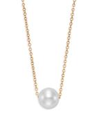 Bloomingdale's Cultured Freshwater Pearl Floating Pendant Necklace In 14k Yellow Gold, 16-18 - 100% Exclusive