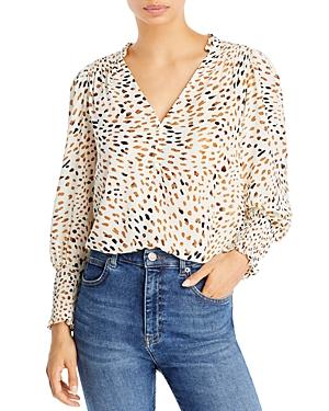 Aqua Printed Smocked Blouse - 100% Exclusive