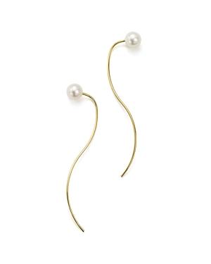 14k Yellow Gold And Cultured Freshwater Pearl Hook Wire Earrings