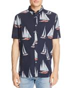 Barney Cools Yacht-print Regular Fit Button-down Shirt