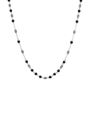 John Hardy Sterling Silver Classic Chain Necklace With Black Onyx Beads