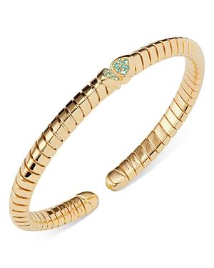 Marina B 18k Yellow Gold Trisolina Paraiba Tourmaline Bangle Bracelet