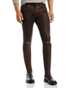 Monfrere Greyson Cheetah Print Skinny Fit Jeans In Distressed