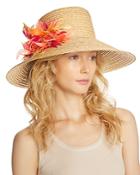 Eugenia Kim Annabelle Feather Detail Straw Sun Hat