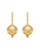 Temple St. Clair 18k Yellow Gold Theodora Crystal Amulet Drop Earrings With Diamonds