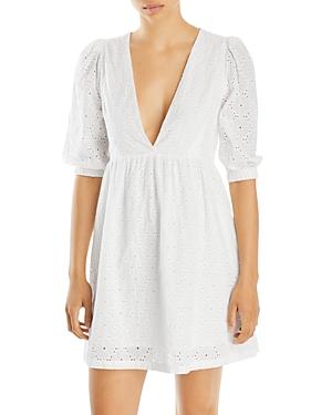 Fore Floral Eyelet Puff Sleeve Dress