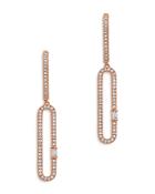 Bloomingdale's Diamond Paperclip Drop Earrings In 14k Rose Gold, 0.33 Ct. T.w. - 100% Exclusive