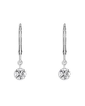 Lightbox Jewelry 10k White Gold Pierced Basics Lab Grown Diamond Leverback Drop Earrings