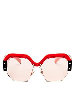 Miu Miu Sorbet Oversized Square Shield Sunglasses, 132mm
