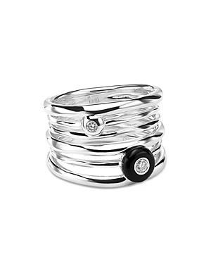 Ippolita Sterling Silver Carnevale Stardust Diamond & Ceramic Multiband Statement Ring